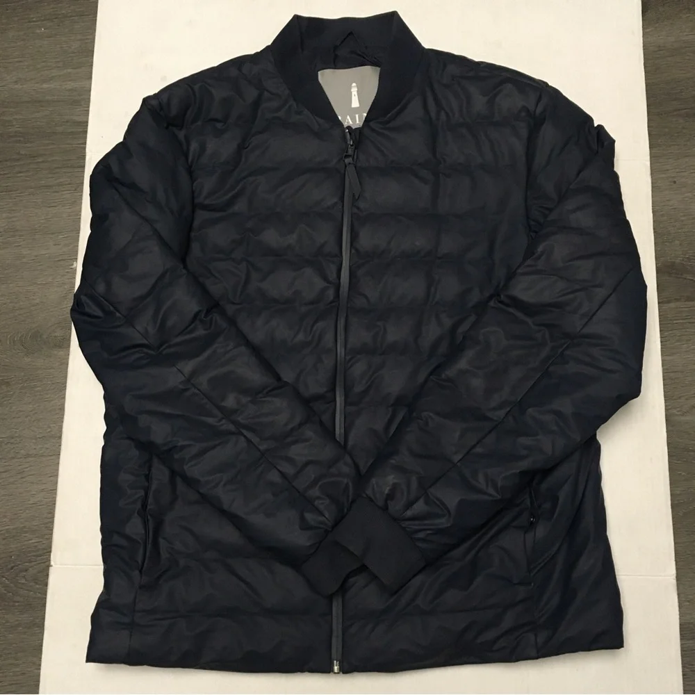 RAINS Mens Trekker Puffer Waterproof Jacket Full Zip Dark Blue Size M/L EUC - Picture 9 of 10